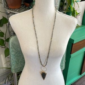 Arrowhead and crystal bead Statement necklace